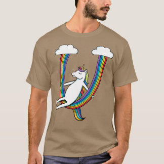 Unicorn en regenboogzagen t-shirt
