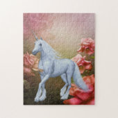 Unicorn en Rozen Fantasy Horse Art Legpuzzel (Verticaal)