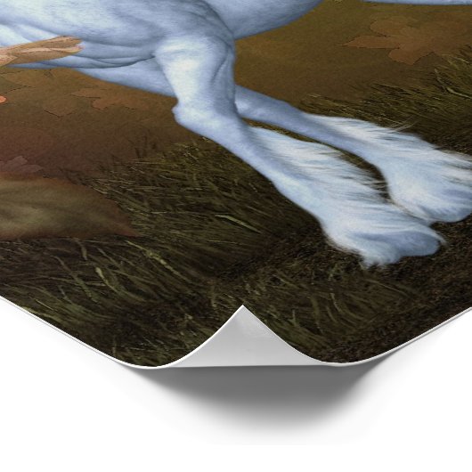 Unicorn en Rozen Fantasy Horse Art Poster (Hoek)