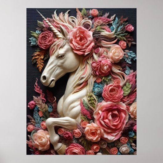 Unicorn en Rozen Poster (Voorkant)
