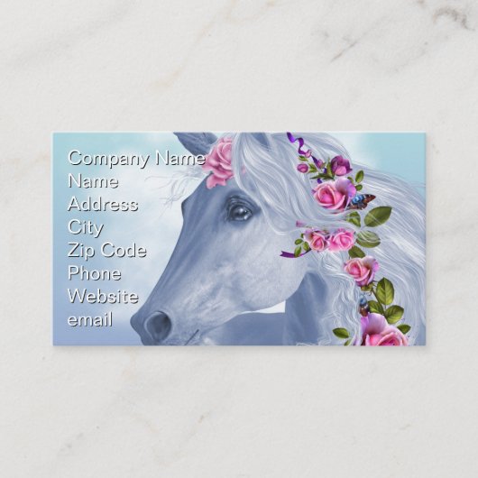 Unicorn en Rozen Visitekaartje (Voorkant)