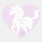 Unicorn en Stars Birthday Hart Sticker (Voorkant)