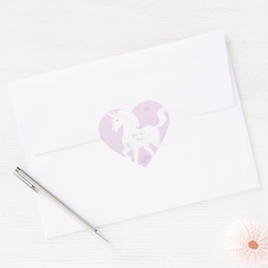 Unicorn en Stars Birthday Hart Sticker (Envelop)