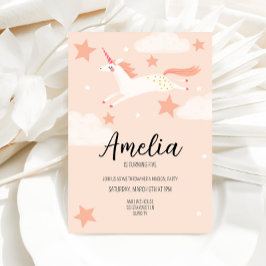 Unicorn en Stars Birthday Kaart