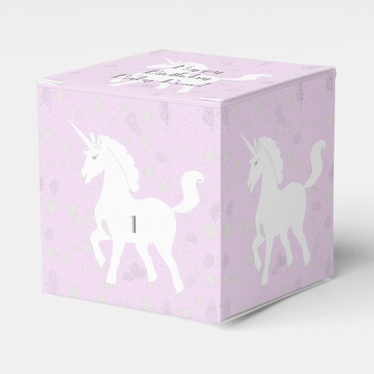 Unicorn en sterren bedankdoosjes (Voorkant Zijde)