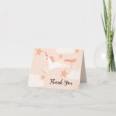 Unicorn en sterren bedankkaart (Voorkant)