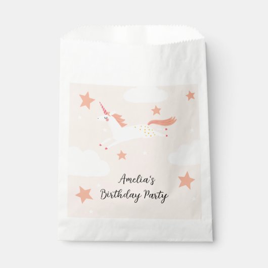 Unicorn en sterren bedankzakje (Voorkant)