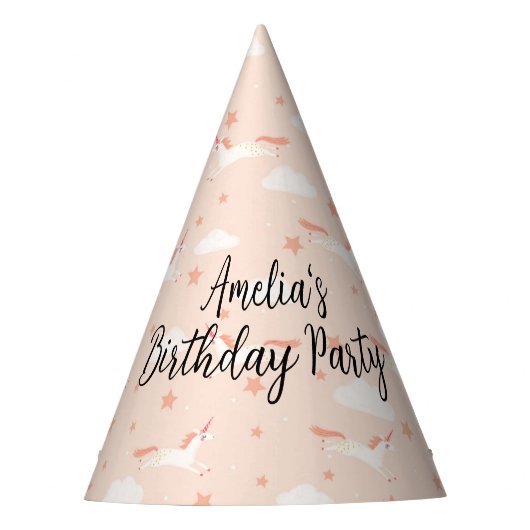 Unicorn en sterren feesthoedjes (Voorkant)