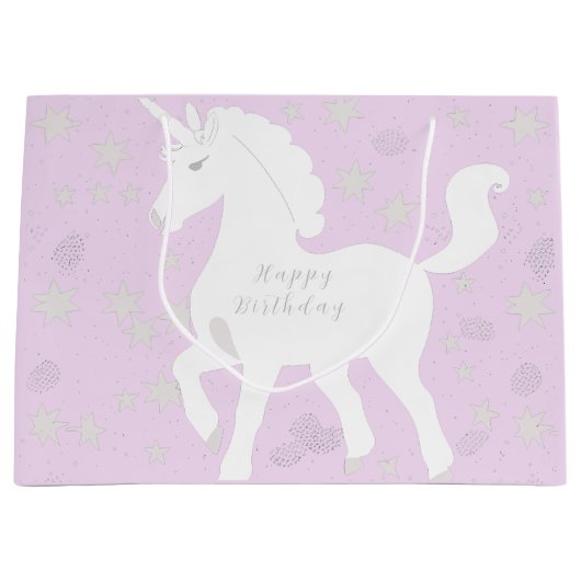 Unicorn en sterren groot cadeauzakje (Voorkant)
