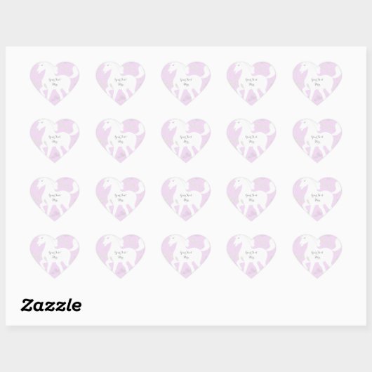 Unicorn en sterren hart sticker (Vel)