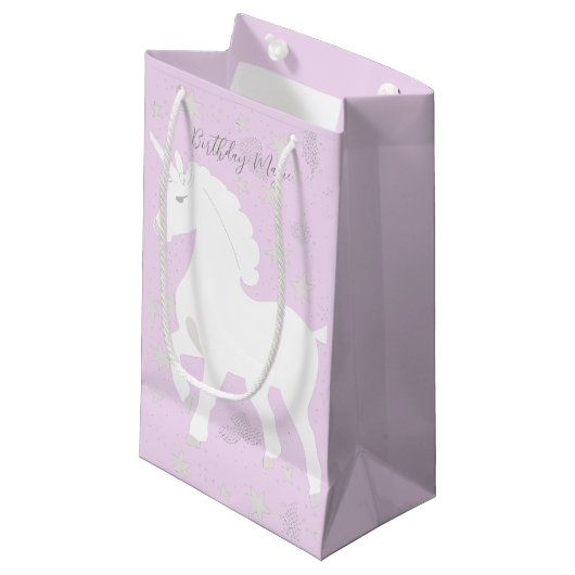 Unicorn en sterren klein cadeauzakje (Voorkant Gekanteld)