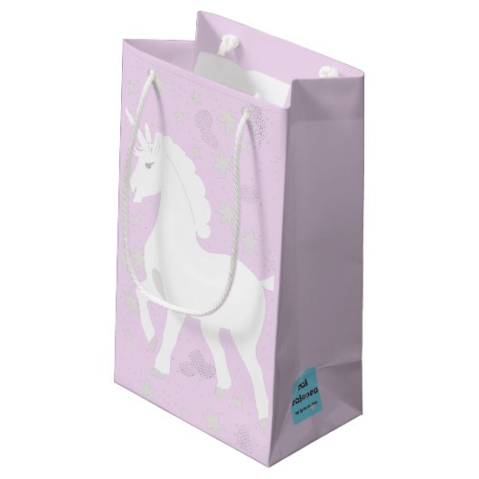 Unicorn en sterren klein cadeauzakje (Achterkant Gekanteld)