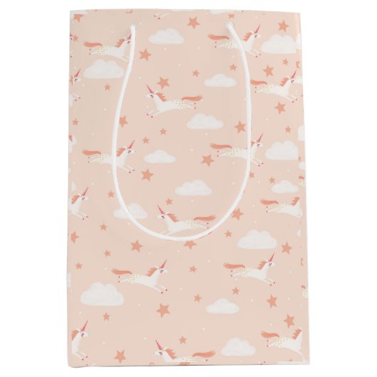 Unicorn en sterren medium cadeauzakje (Voorkant)