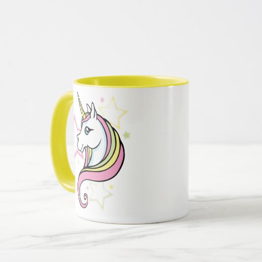 Unicorn en sterren mok (Voorkant links)