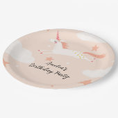 Unicorn en sterren papieren bordje (Gekanteld)