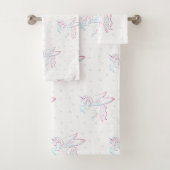 Unicorn en sterren, toilethanddoekset bad handdoek (Insitu)