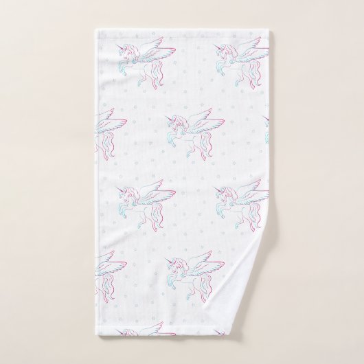 Unicorn en sterren, toilethanddoekset bad handdoek (Handdoek)
