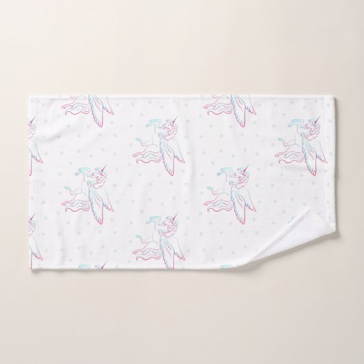 Unicorn en sterren, toilethanddoekset bad handdoek (Handdoek)