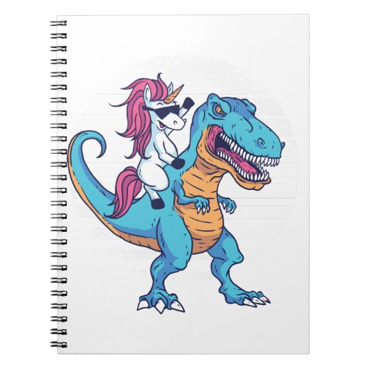 Unicorn en T-Rex Notitieboek (Voorkant)