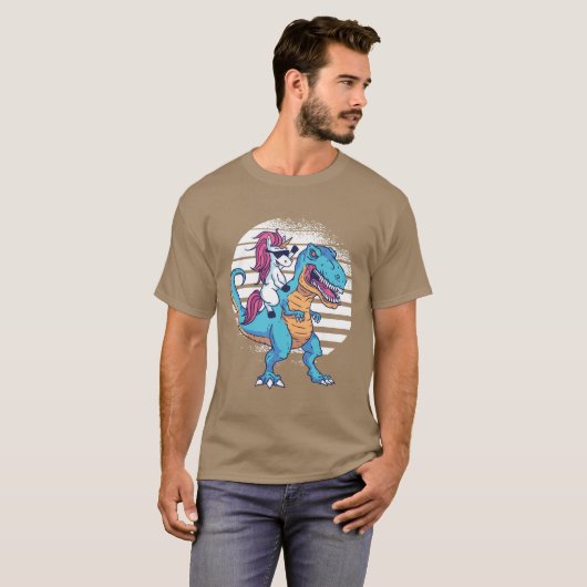 Unicorn en T-Rex T-shirt (Voorkant volledig)