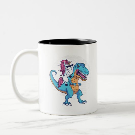 Unicorn en T-Rex Tweekleurige Koffiemok (Links)