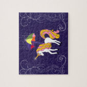 Unicorn en Umbrella Whimsical Cartoon Art Legpuzzel (Verticaal)