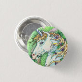 UNICORN EN VIOLETS, FANTASY HORSE BUTTON Pin (Voorkant /achterkant)
