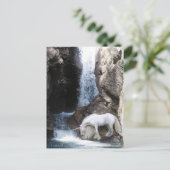 Unicorn en Waterval Briefkaart (Staand voorkant)