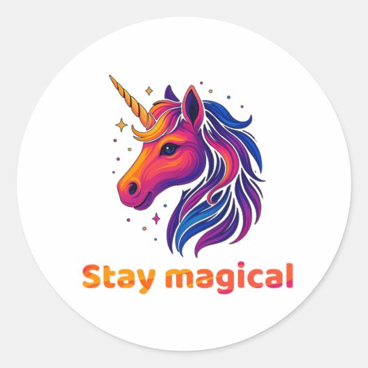 Unicorn Energy Ronde Sticker (Voorkant)