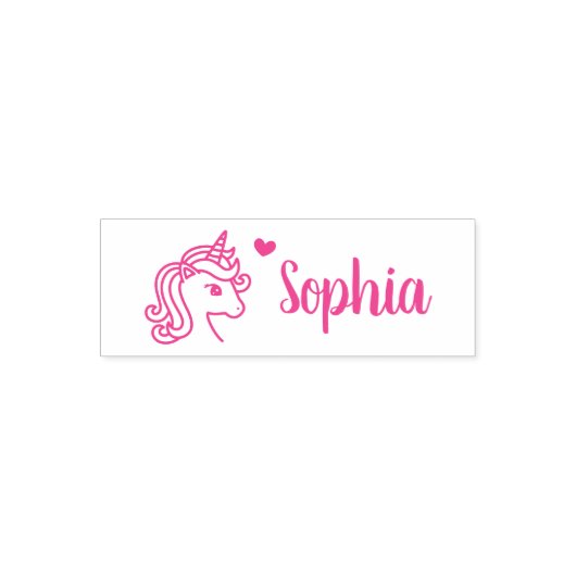 Unicorn Face and Heart, Girls Self-Inking Stamp Zelfinktende Stempel (Design)