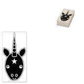 unicorn face art stamp rubberstempel (Gestempeld)