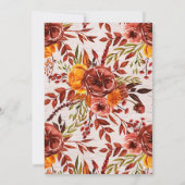 Unicorn Face Autumn Floral Birthday Uitnodiging (Achterkant)