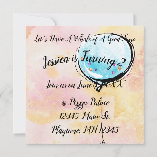 Unicorn Face Birthday Kaart (Achterkant)