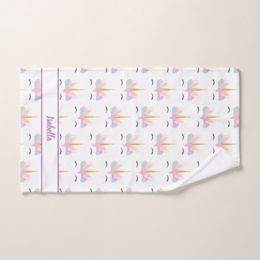 Unicorn Face Cute Pattern Persoonlijke Kinderen Bad Handdoek (Handdoek)