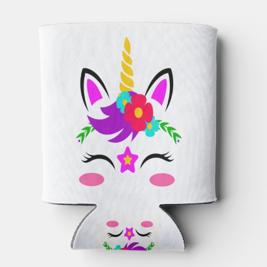 Unicorn Face Design Blikjeskoeler (Achterkant)