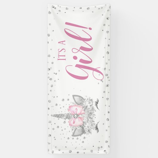 Unicorn Face Diamonds Baby shower Spandoek (Verticaal)