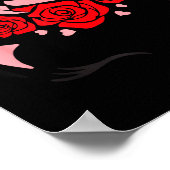 Unicorn Face Eyelashes Smile Flowers St. Valentine Poster (Hoek)