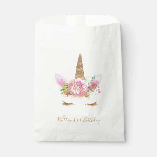 Unicorn Face Favor Bag Bedankzakje (Voorkant)