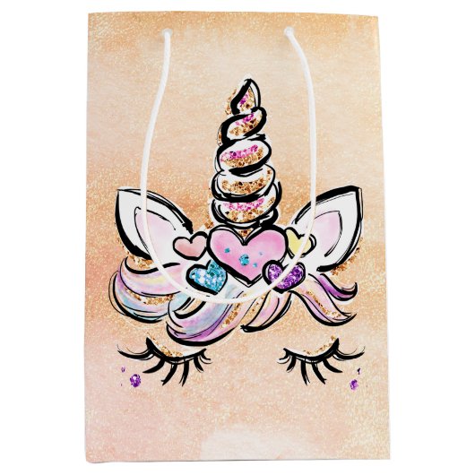 Unicorn Face Medium Cadeauzakje (Voorkant)