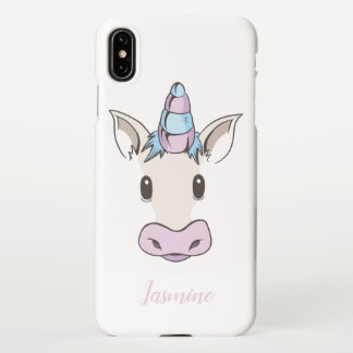 Unicorn Face met Jouw naam iPhone XS Max Hoesje