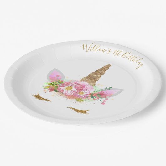 Unicorn Face Paper-Borden Papieren Bordje (Gekanteld)