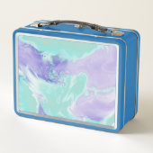 Unicorn face Persoonlijke metalen lunchbox (Achterkant)