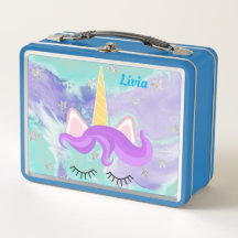 Unicorn face Persoonlijke metalen lunchbox