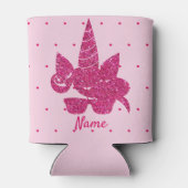 Unicorn Face Pink Glitter Girly Kinder Blikjeskoeler (Achterkant)