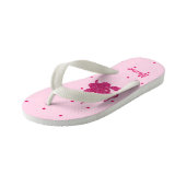 Unicorn Face Pink Glitter Girly Kinder Kinder Teenslippers (Schuin)