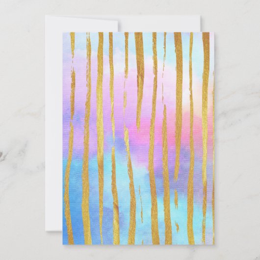 Unicorn Face Pink Gold Baby shower Uitnodiging (Achterkant)