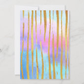 Unicorn Face Pink Gold Birthday Party Kaart (Achterkant)