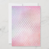 Unicorn Face Pink Silver Baby shower Kaart (Achterkant)