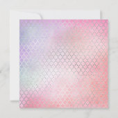 Unicorn Face Pink Silver Baby shower Square Kaart (Achterkant)