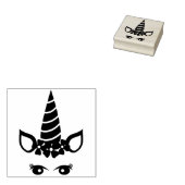 Unicorn Face Rubberstempel (Gestempeld)
